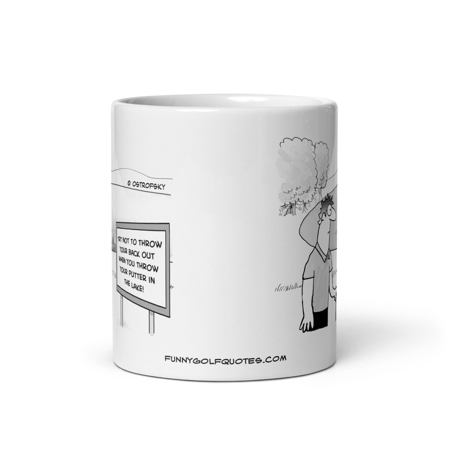 Throw Your Putter Golf Cartoon Coffee Mug - Image 5