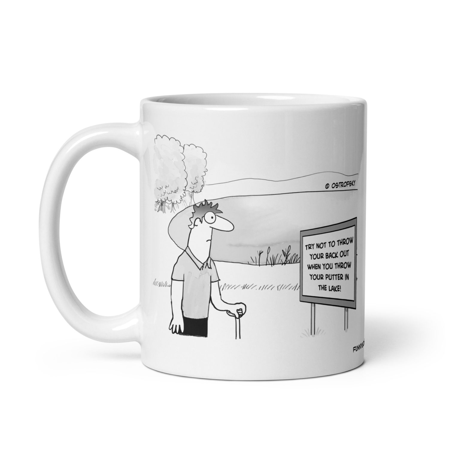 Throw Your Putter Golf Cartoon Coffee Mug - Image 4