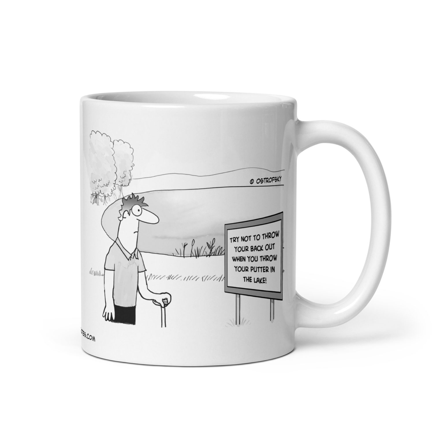 Throw Your Putter Golf Cartoon Coffee Mug - Image 6