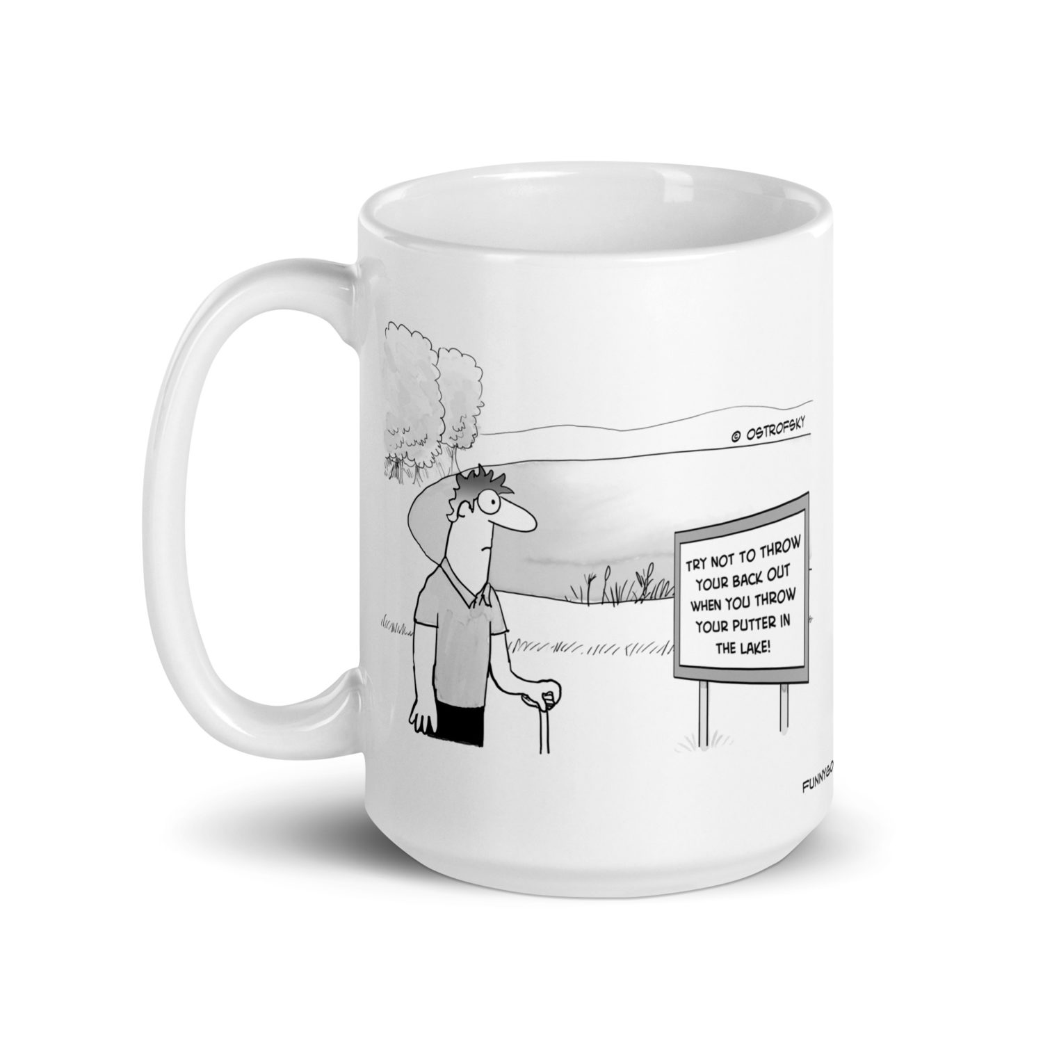 Throw Your Putter Golf Cartoon Coffee Mug - Image 7