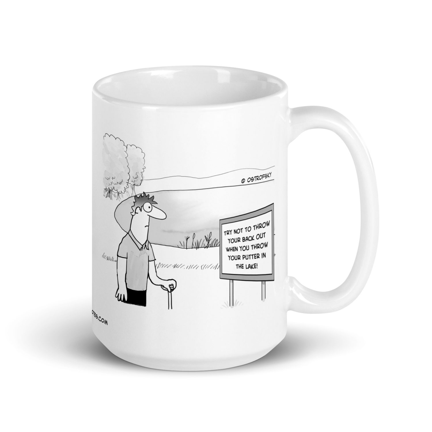 Throw Your Putter Golf Cartoon Coffee Mug - Image 9