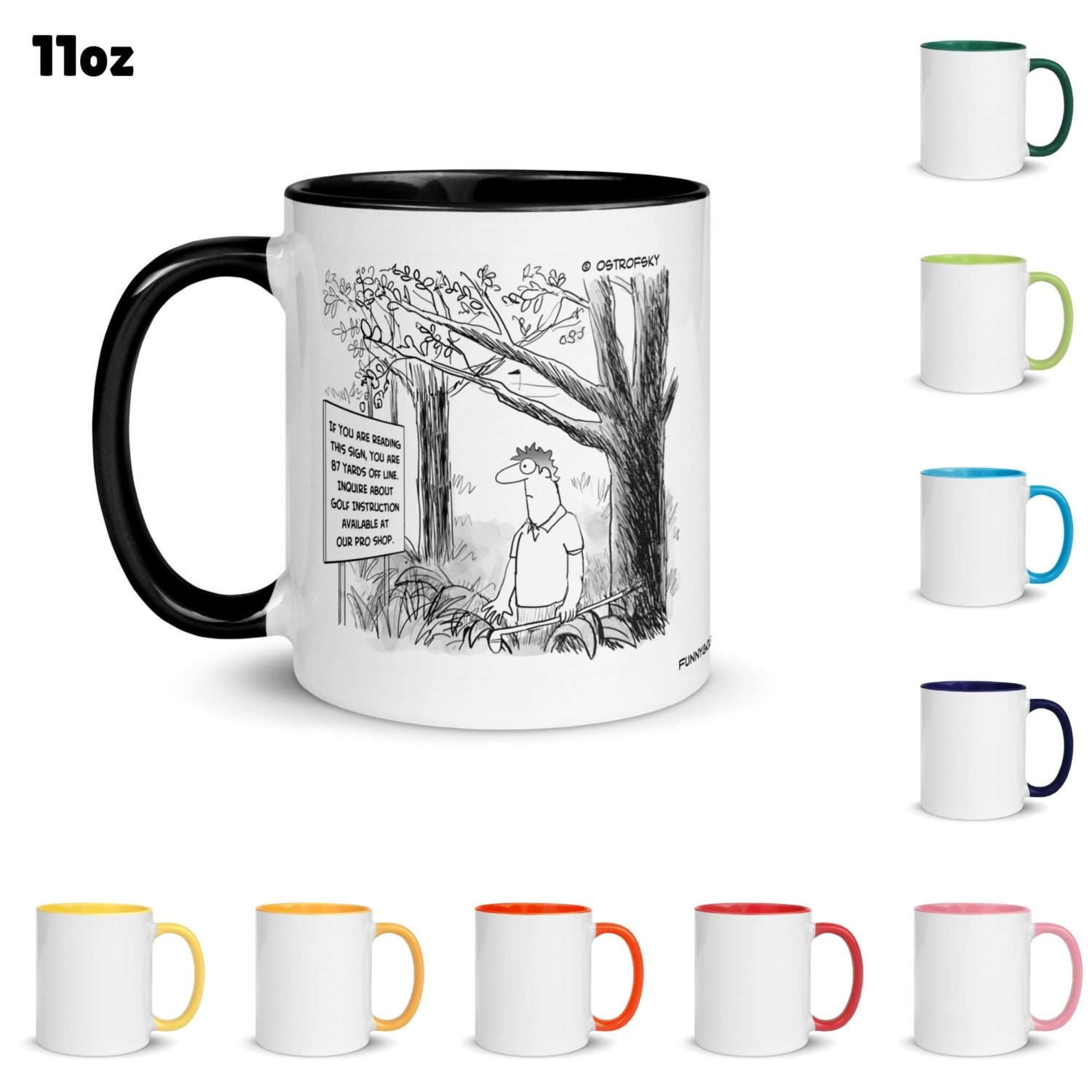 Funny Golf Quotes - Inquire About Golf Instruction Golf Cartoon 11oz Coffee Mug Color Options