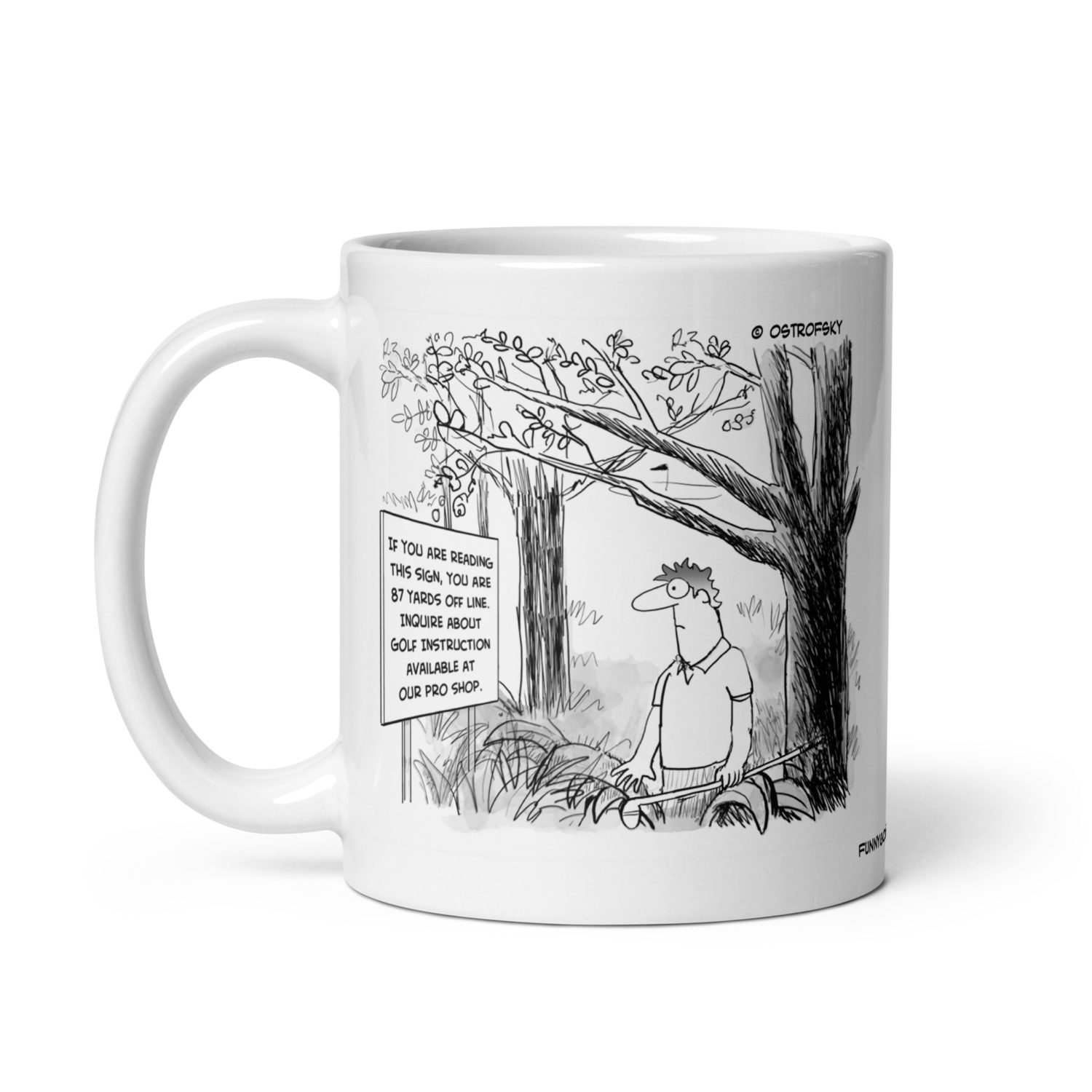 Inquire About Golf Instruction Cartoon Coffee Mug - Image 4