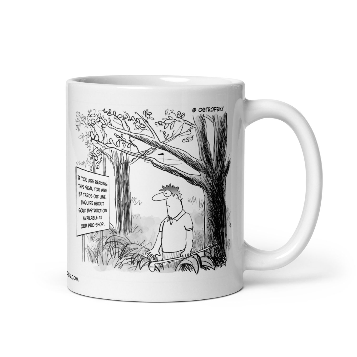 Inquire About Golf Instruction Cartoon Coffee Mug - Image 6