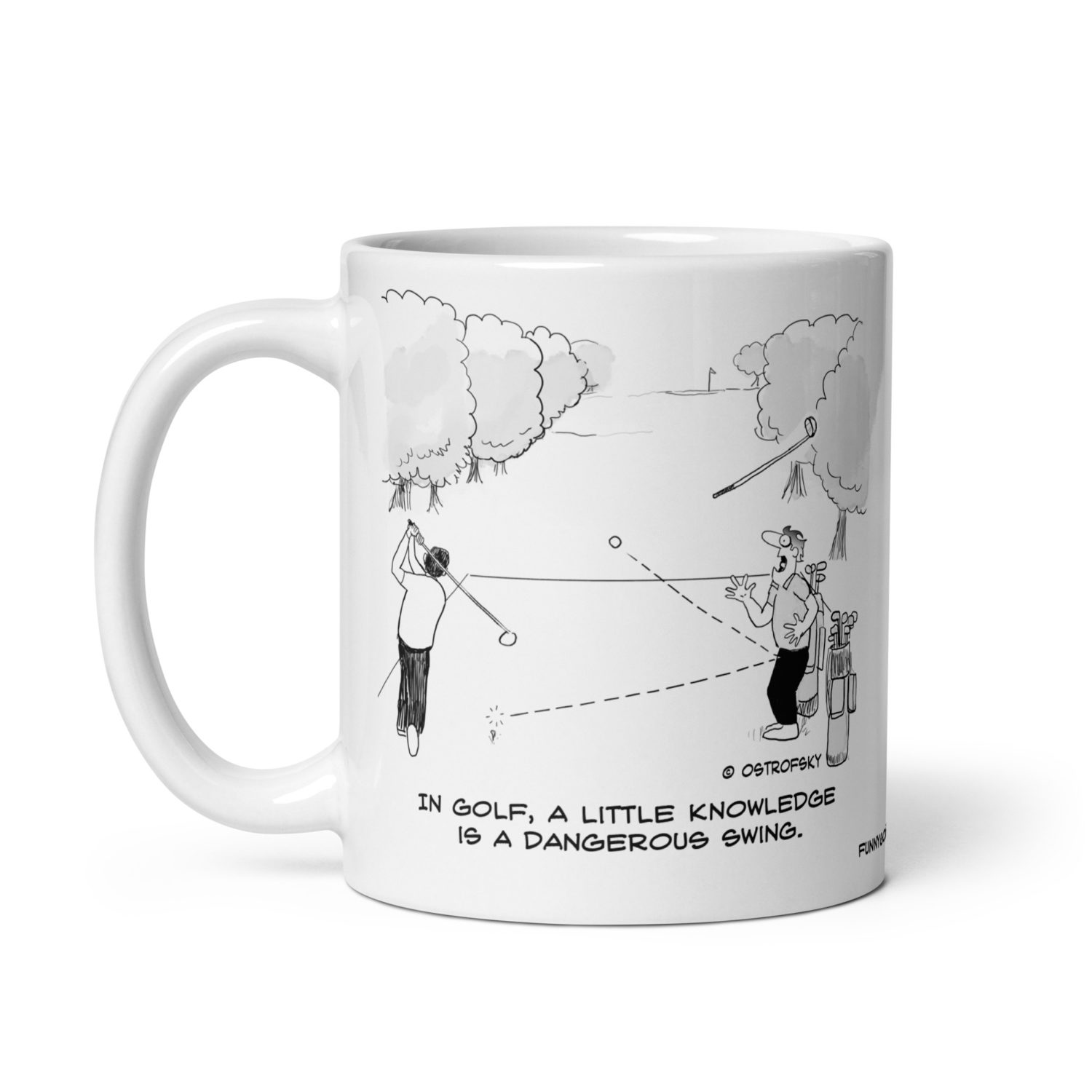 Dangerous Swing Golf Cartoon Coffee Mug - Image 4