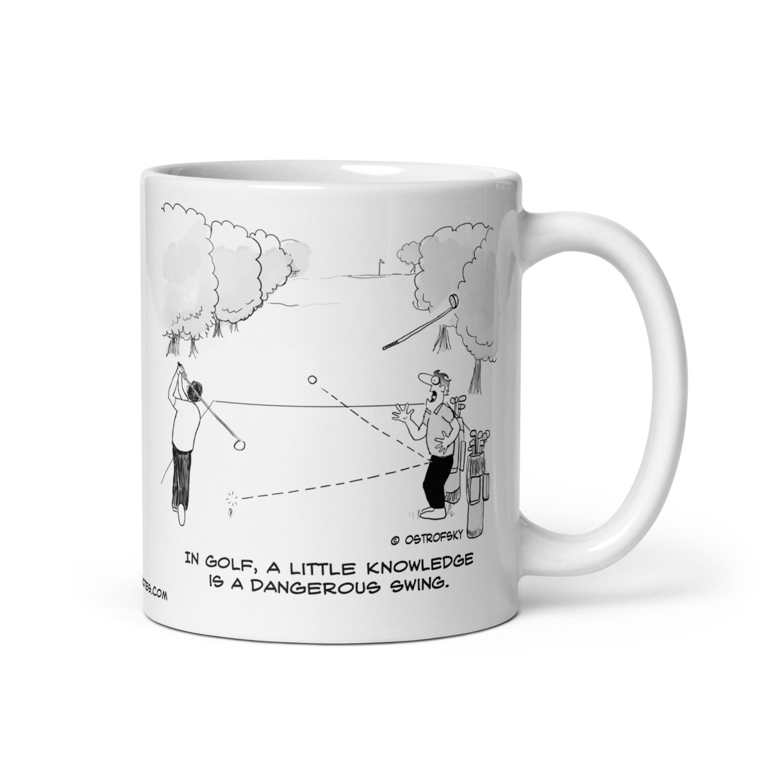 Dangerous Swing Golf Cartoon Coffee Mug - Image 6