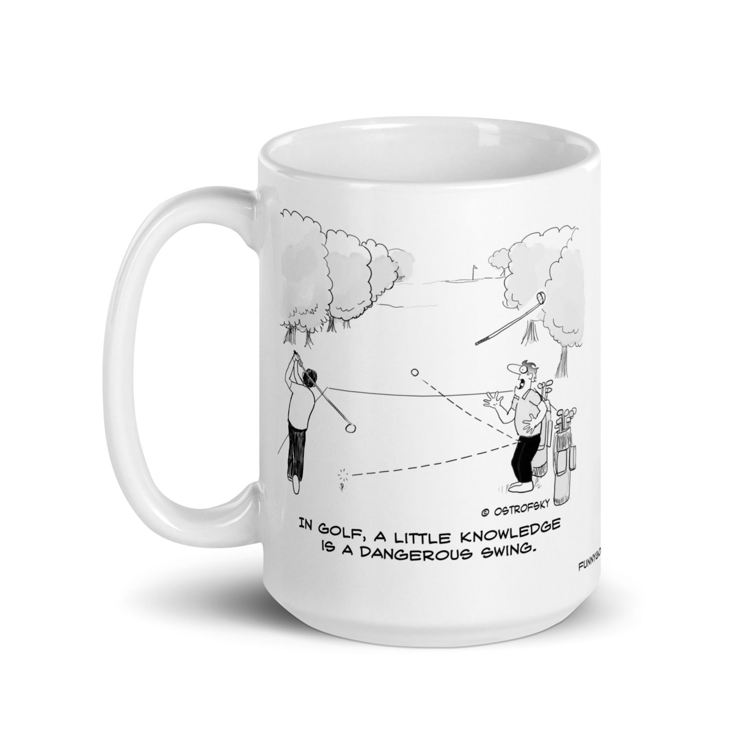 Dangerous Swing Golf Cartoon Coffee Mug - Image 7