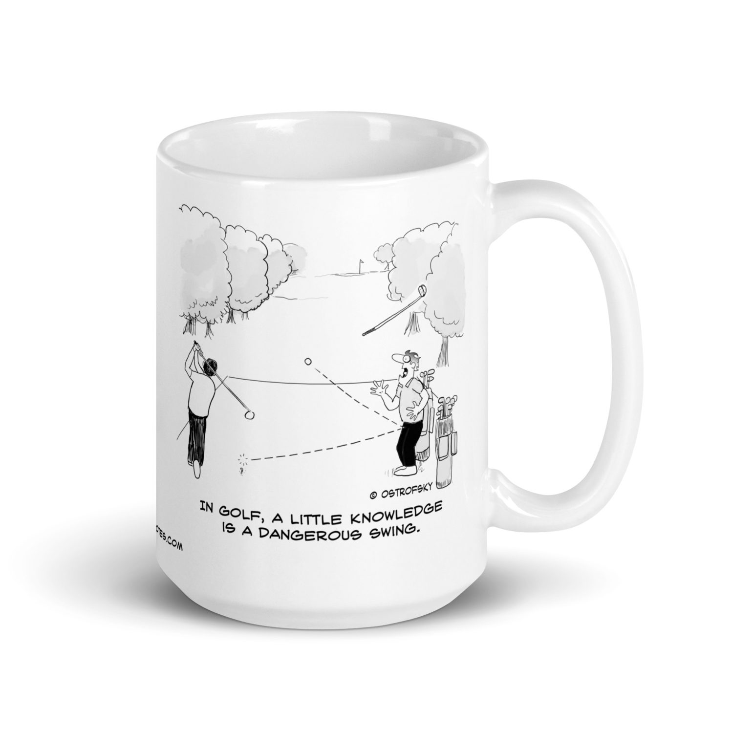 Dangerous Swing Golf Cartoon Coffee Mug - Image 9