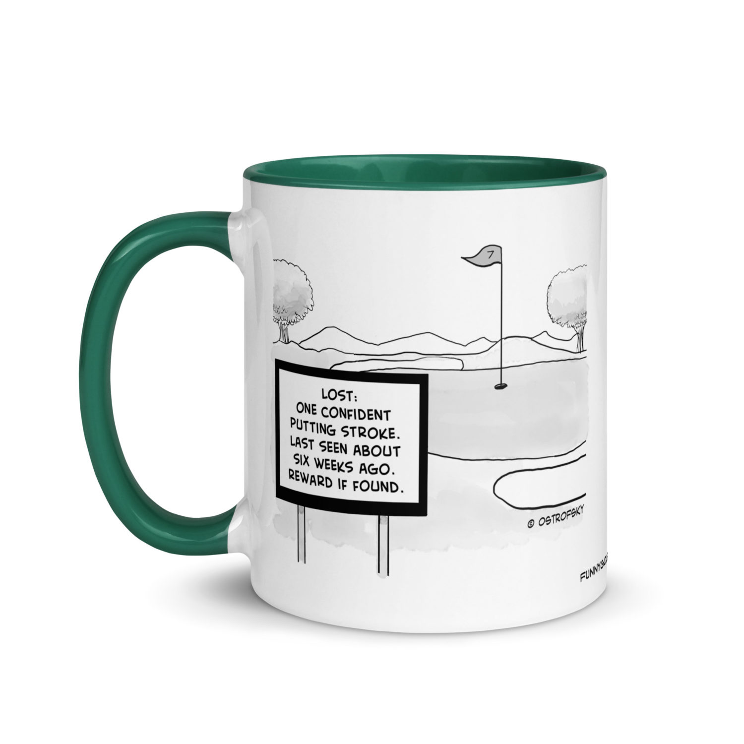 Lost Putting Stroke Golf Cartoon Coffee Mug