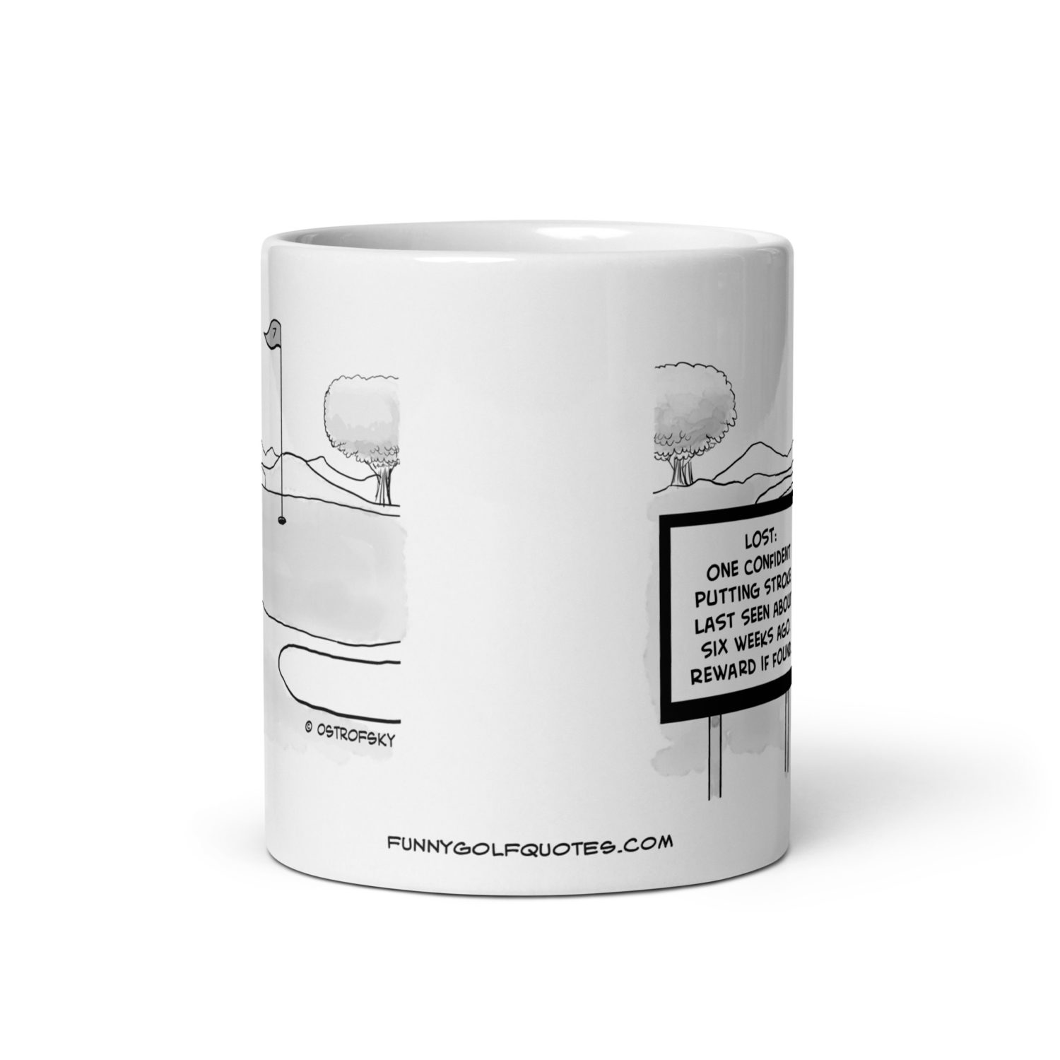 Lost Putting Stroke Golf Cartoon Coffee Mug - Image 5