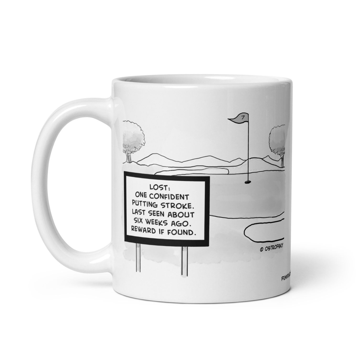 Lost Putting Stroke Golf Cartoon Coffee Mug - Image 4