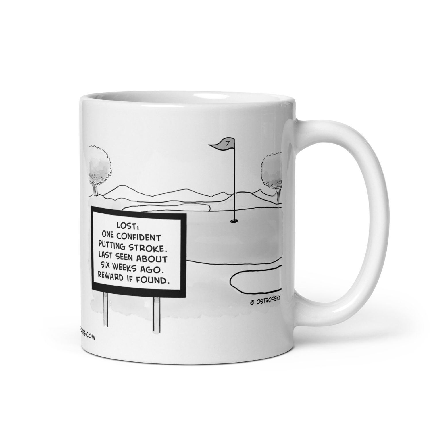 Lost Putting Stroke Golf Cartoon Coffee Mug - Image 6