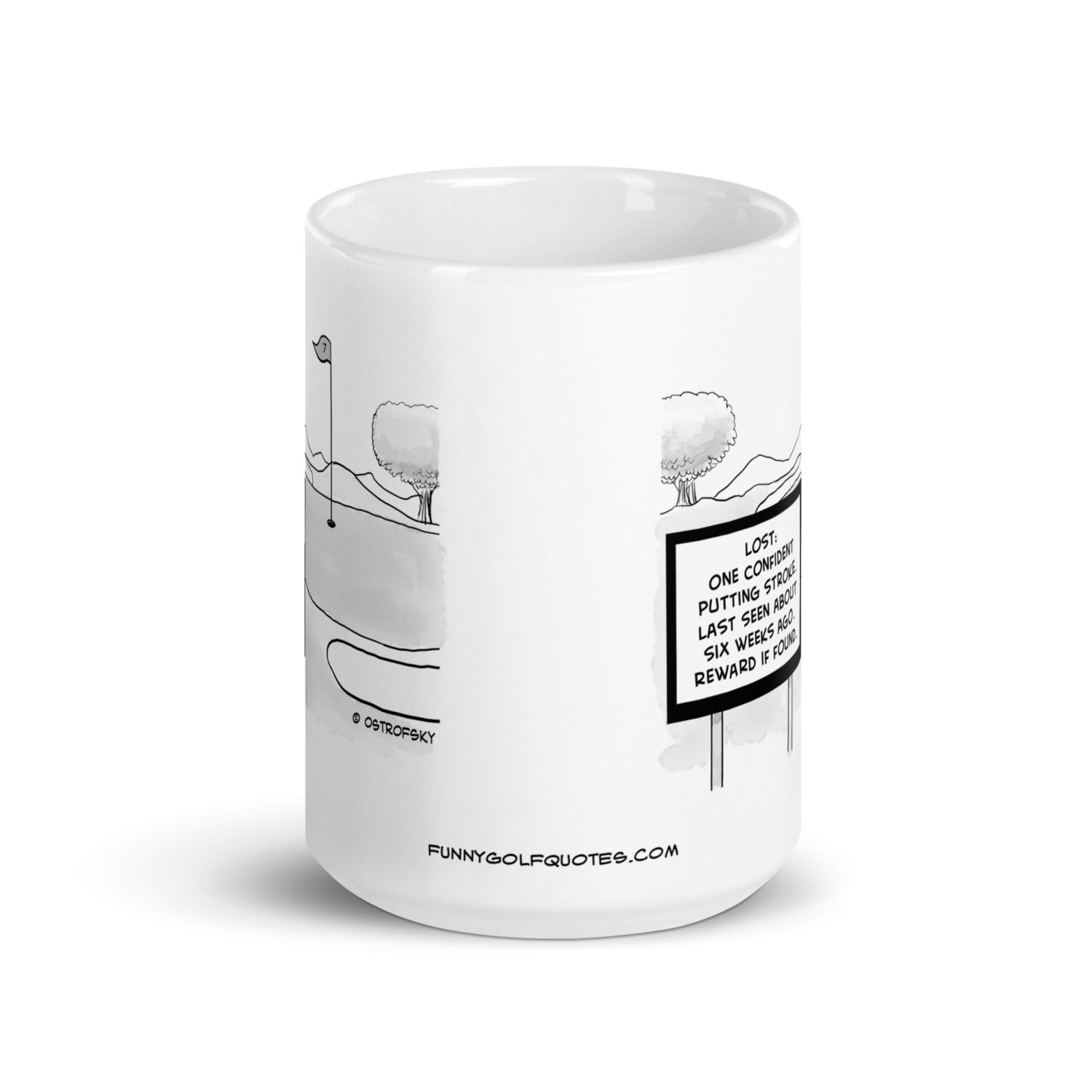 Lost Putting Stroke Golf Cartoon Coffee Mug - Image 8