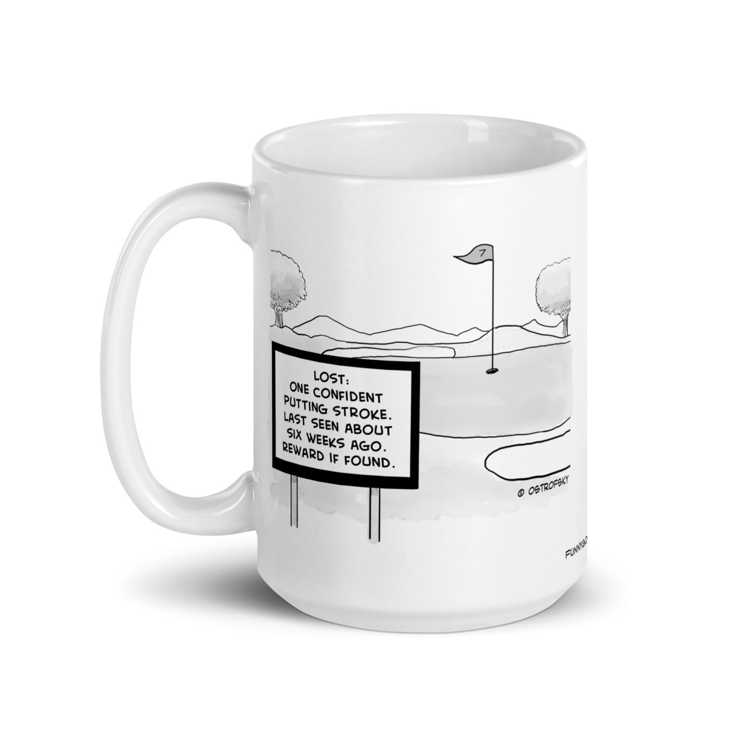 Lost Putting Stroke Golf Cartoon Coffee Mug - Image 7