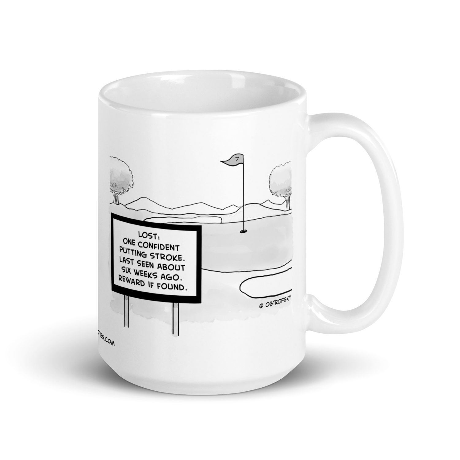 Lost Putting Stroke Golf Cartoon Coffee Mug - Image 9