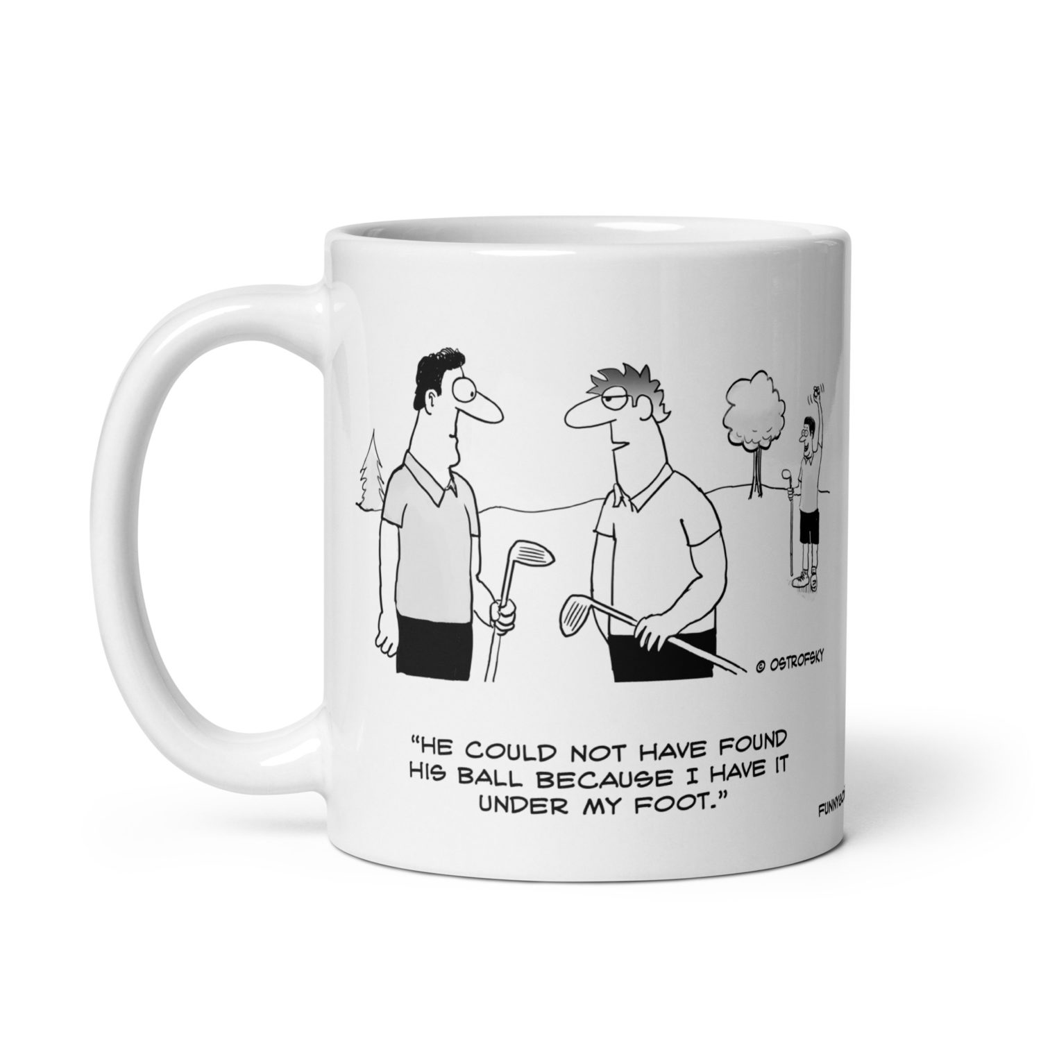 Under My Foot Golf Cartoon Coffee Mug - Image 4