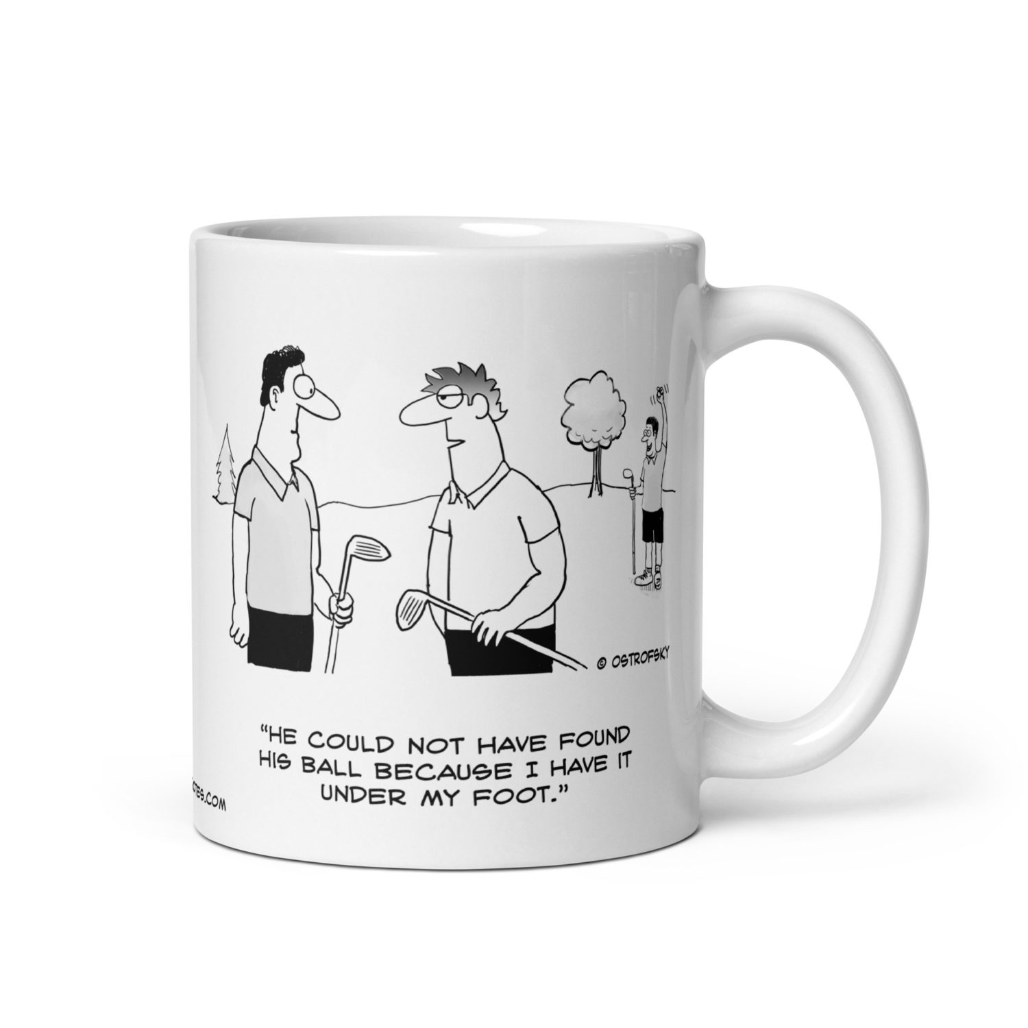 Under My Foot Golf Cartoon Coffee Mug - Image 6