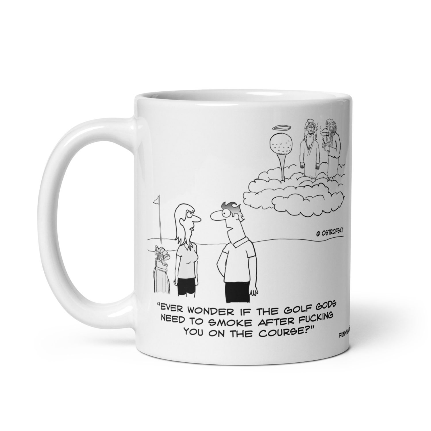 Golf Gods Cartoon Coffee Mug - Image 4