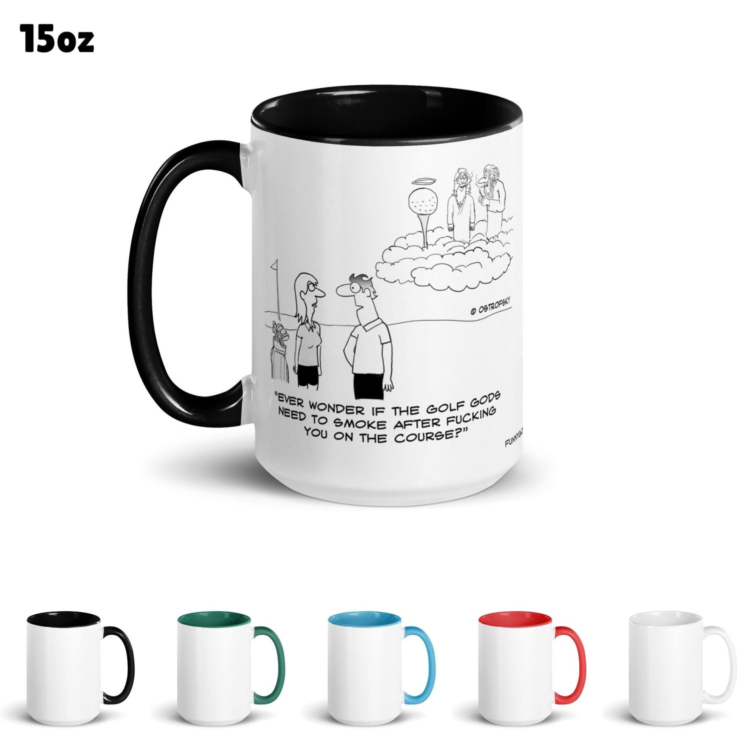 Funny Golf Quotes - Golf Gods Golf Cartoon 15oz Coffee Mug Color Options