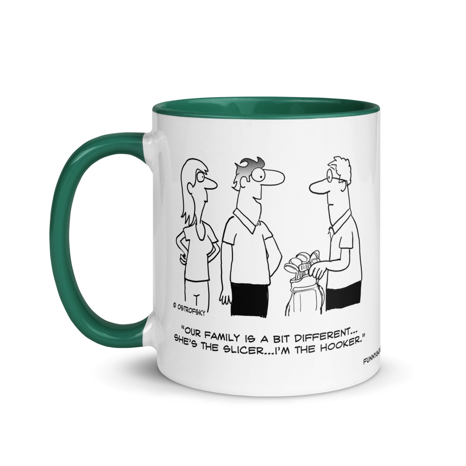 Hooker and Slicer Golf Cartoon Coffee Mug