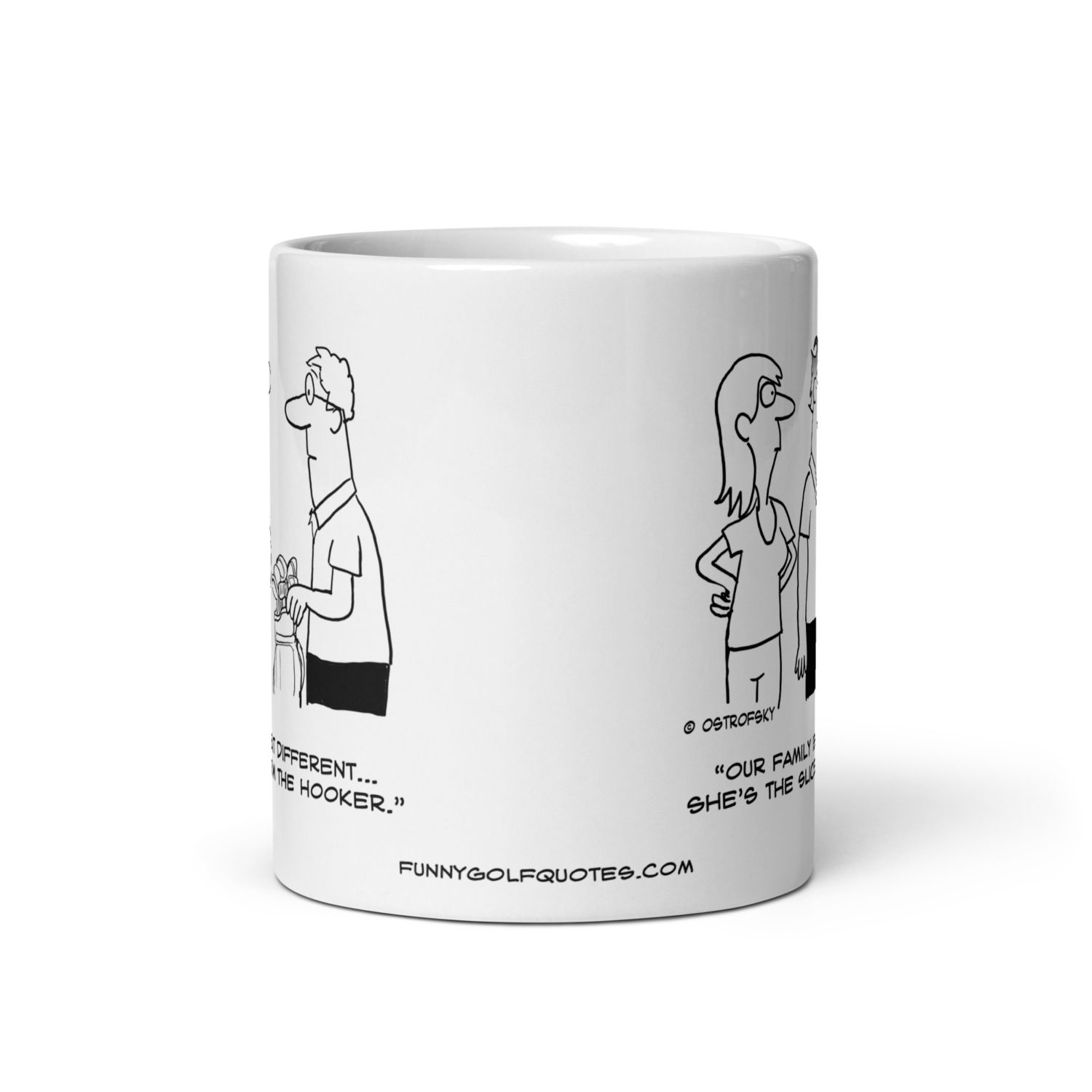 Hooker and Slicer Golf Cartoon Coffee Mug - Image 5