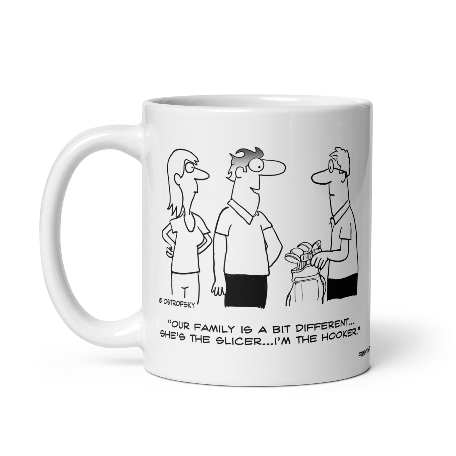 Hooker and Slicer Golf Cartoon Coffee Mug - Image 4