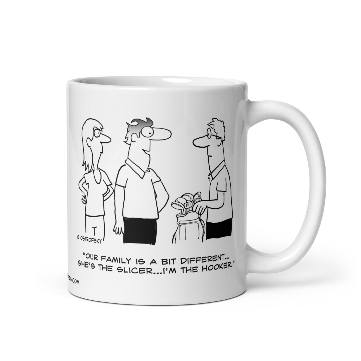 Hooker and Slicer Golf Cartoon Coffee Mug - Image 6