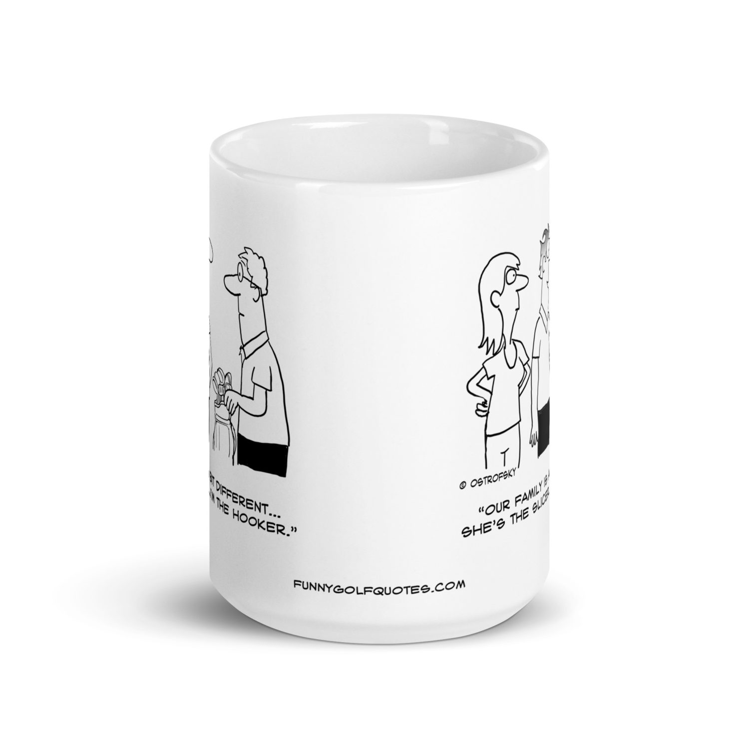 Hooker and Slicer Golf Cartoon Coffee Mug - Image 8