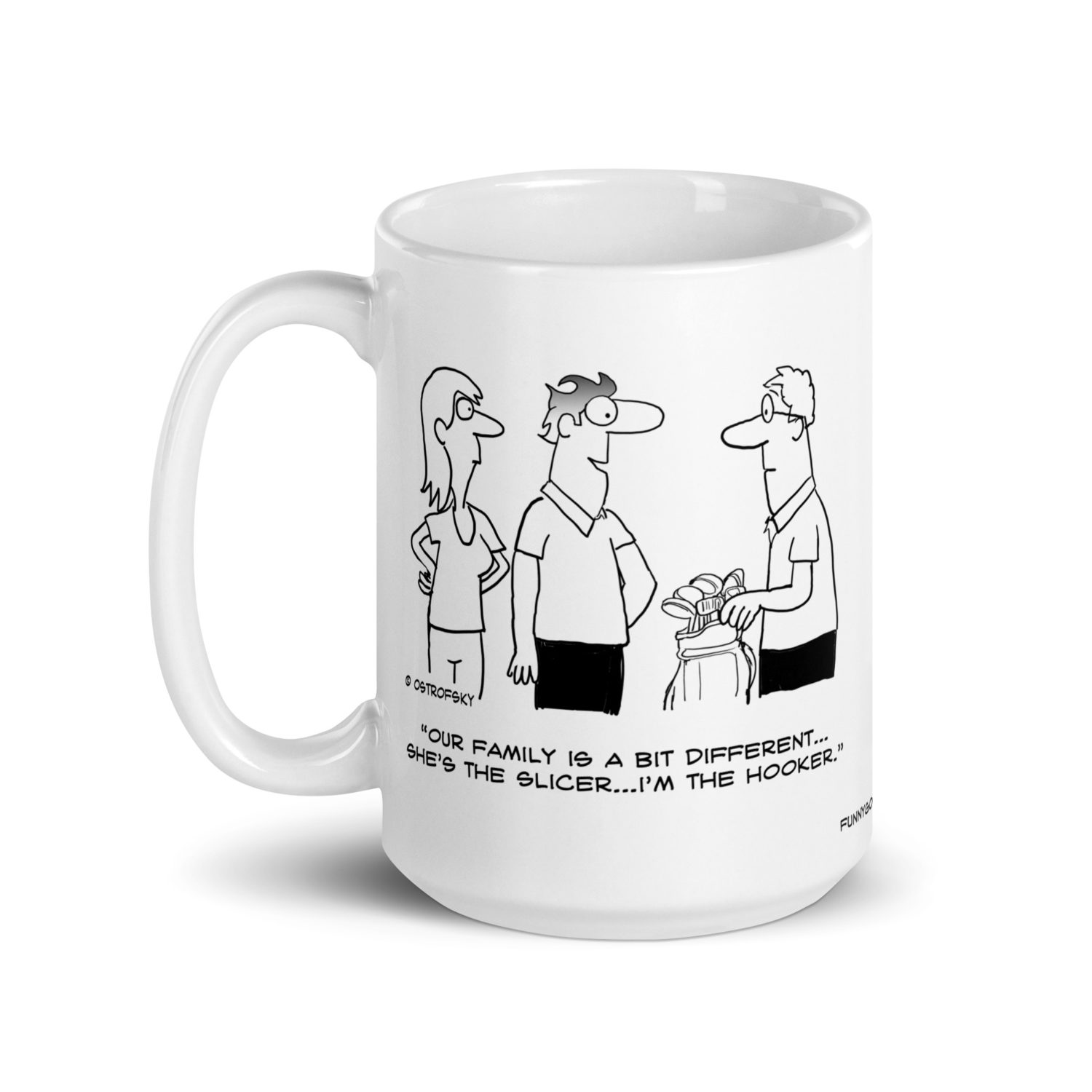 Hooker and Slicer Golf Cartoon Coffee Mug - Image 9