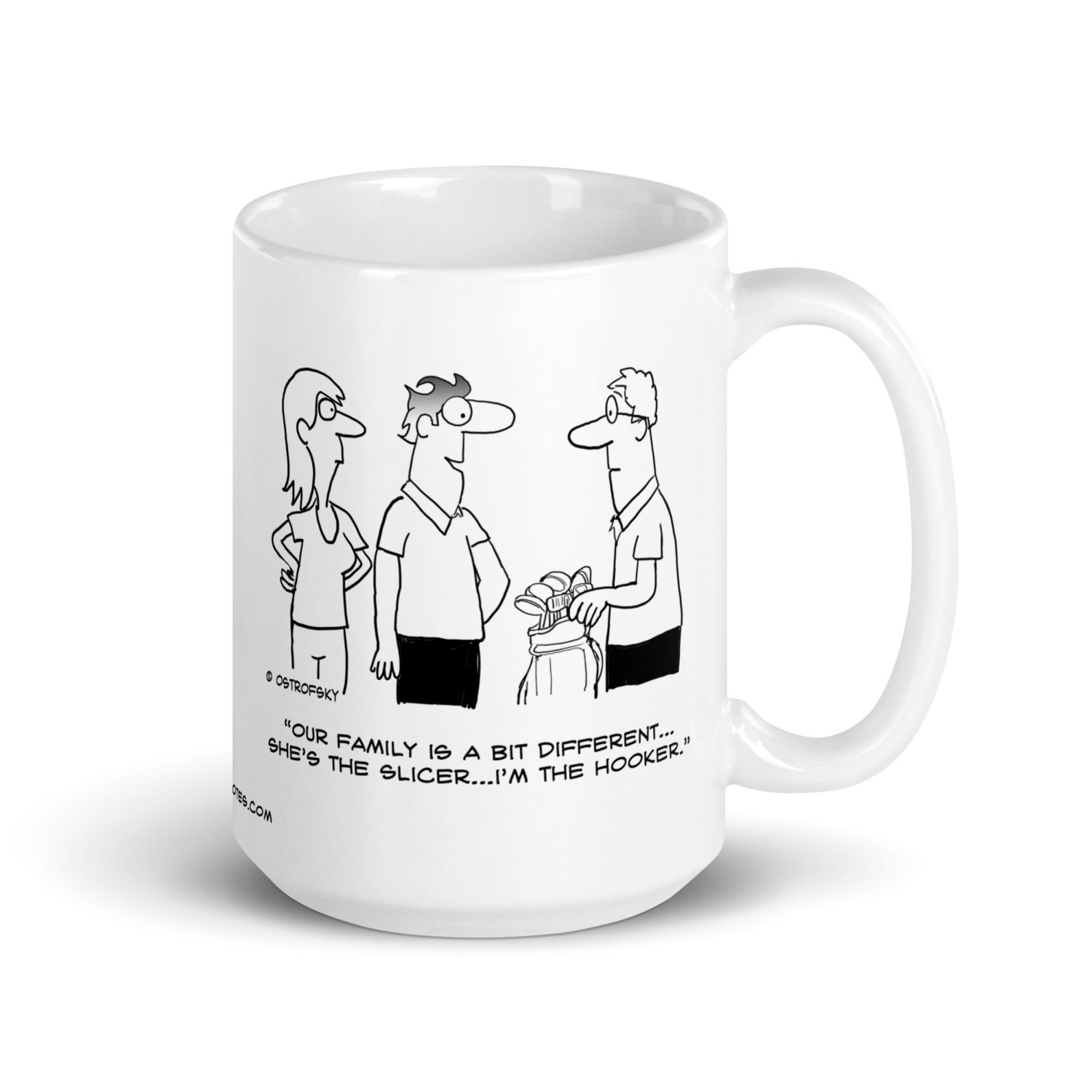 Hooker and Slicer Golf Cartoon Coffee Mug - Image 7