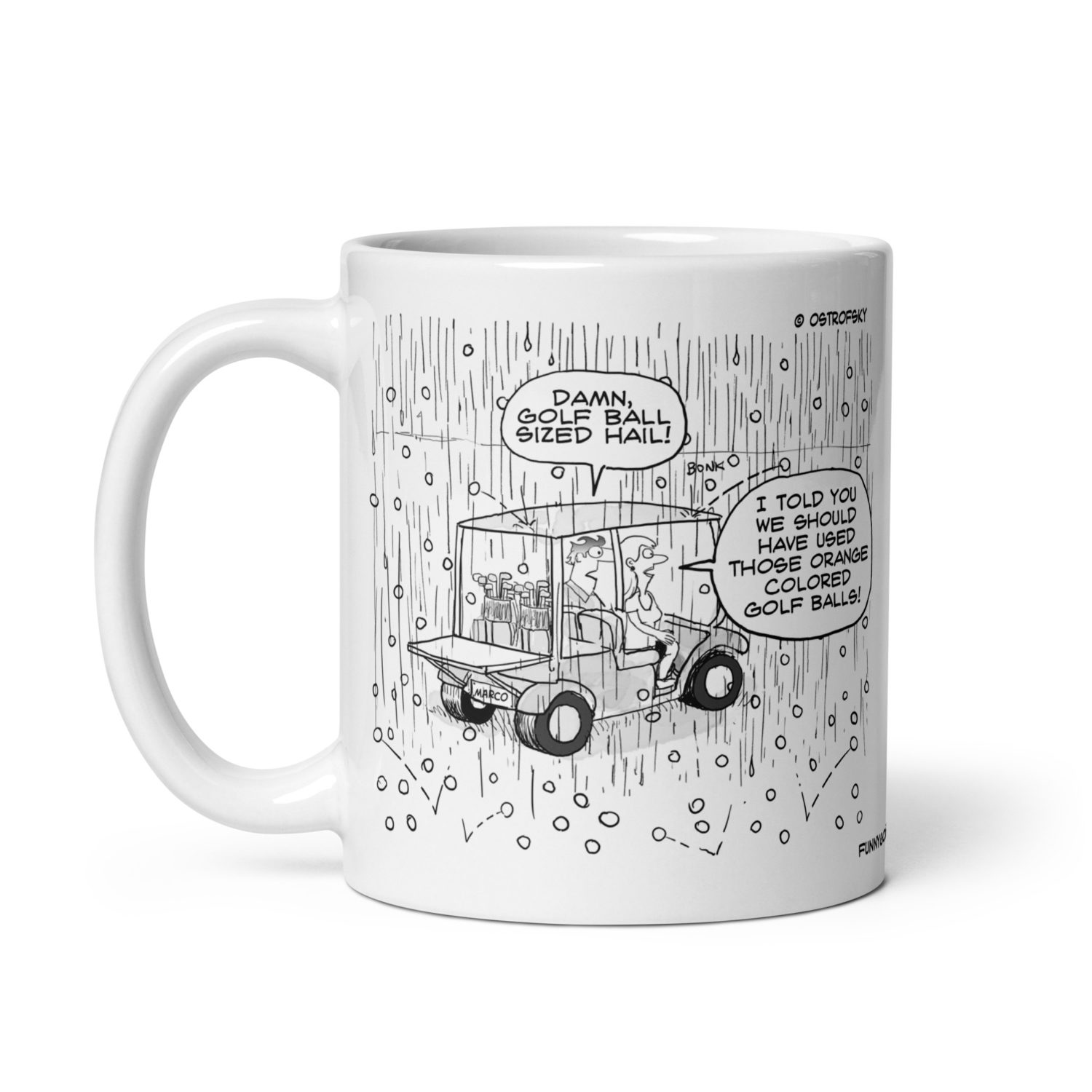 Golf Ball Sized Hail Cartoon Coffee Mug - Image 5