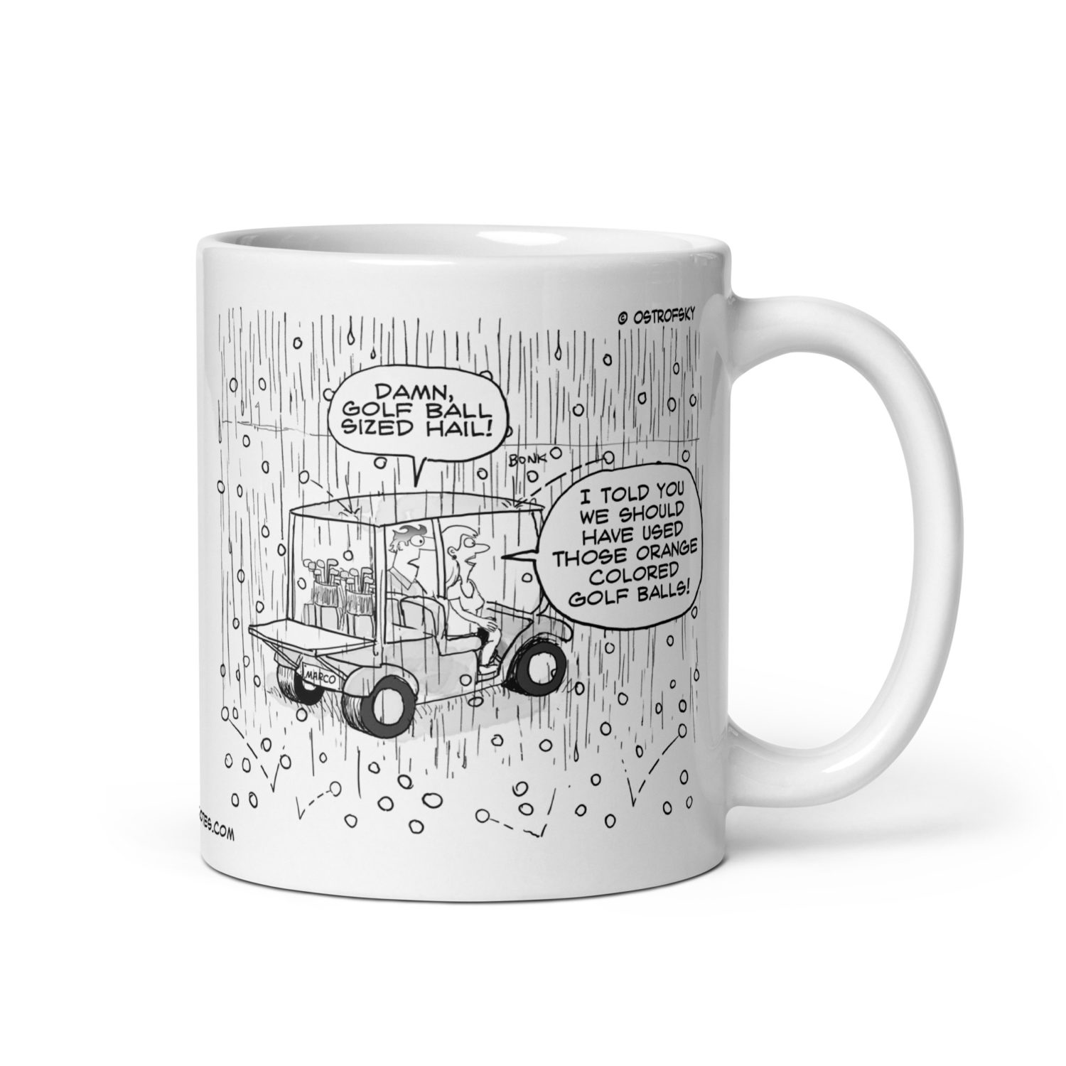 Golf Ball Sized Hail Cartoon Coffee Mug - Image 7