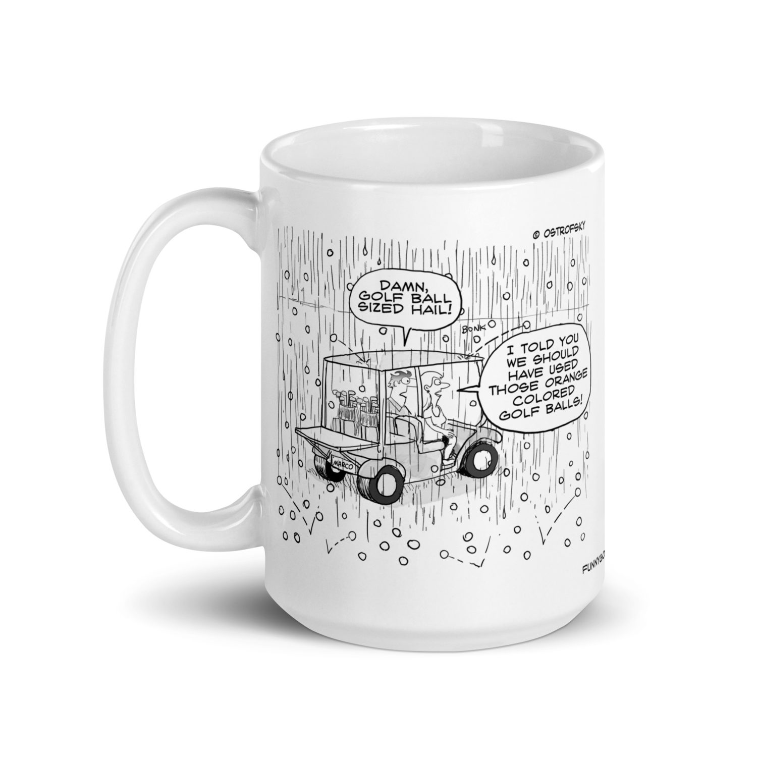 Golf Ball Sized Hail Cartoon Coffee Mug - Image 8