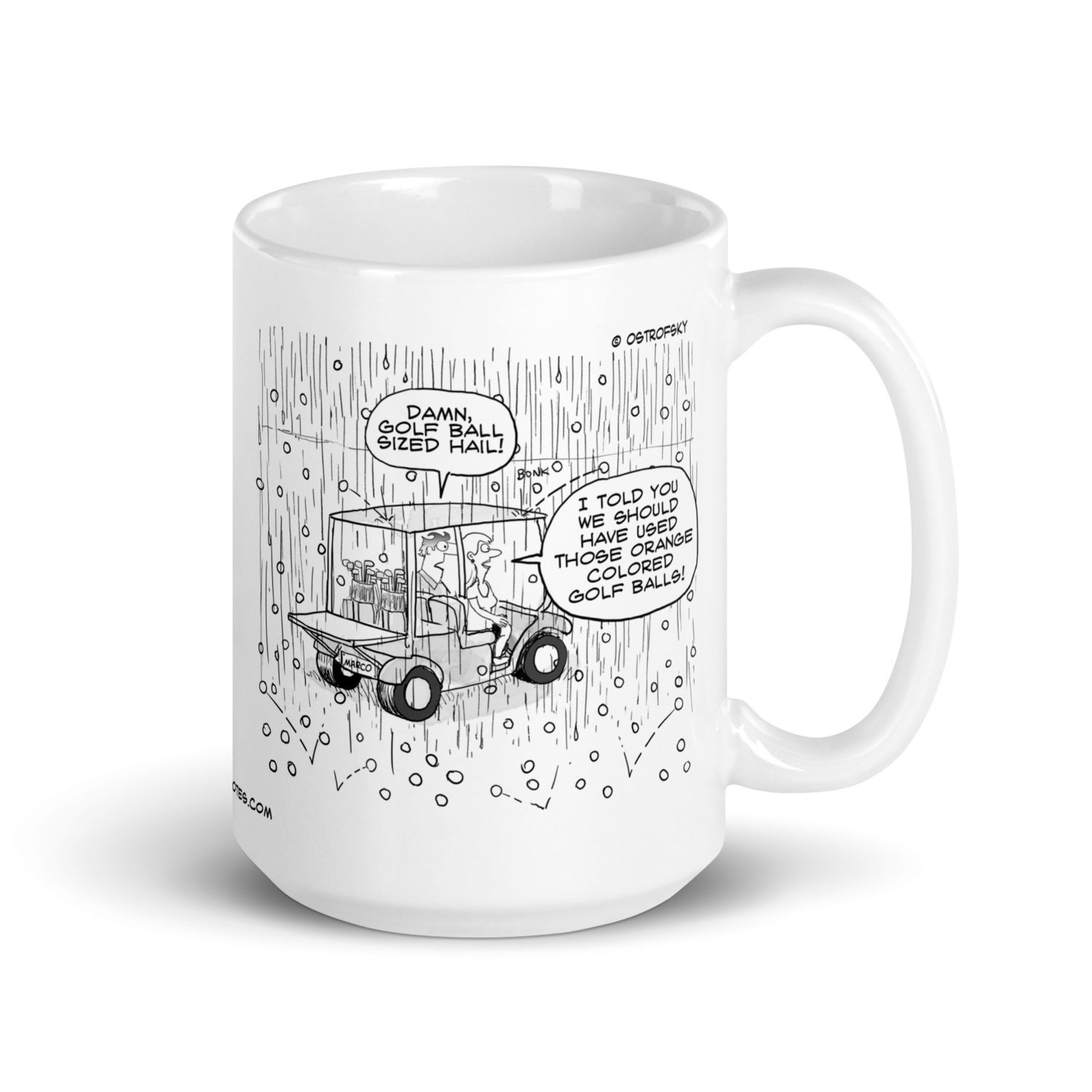 Golf Ball Sized Hail Cartoon Coffee Mug - Image 10