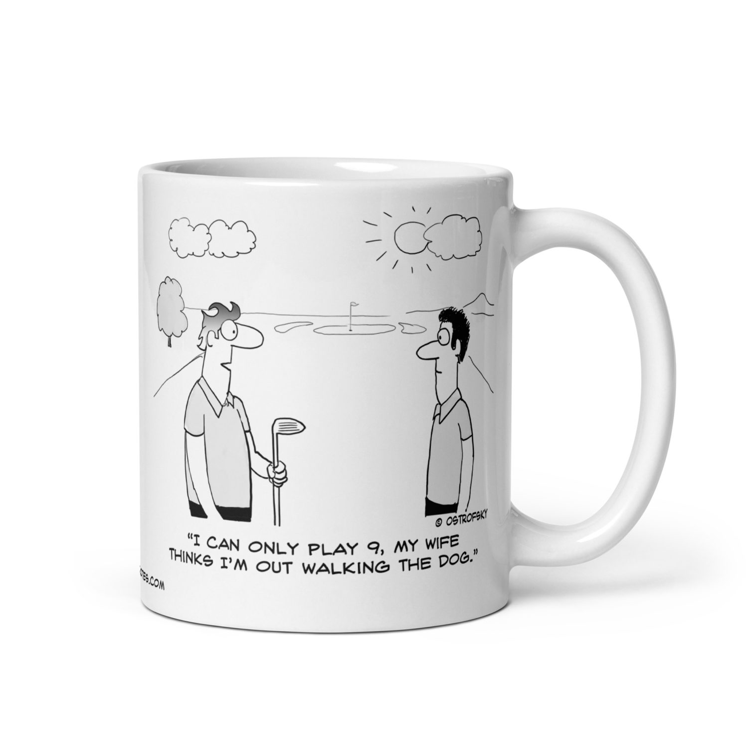 I Can Only Play 9 Golf Cartoon Coffee Mug - Image 6