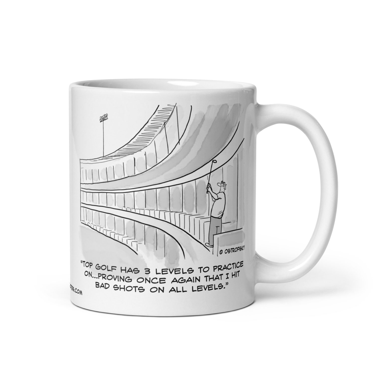 Bad Shots on All Levels Golf Cartoon Coffee Mug - Image 6