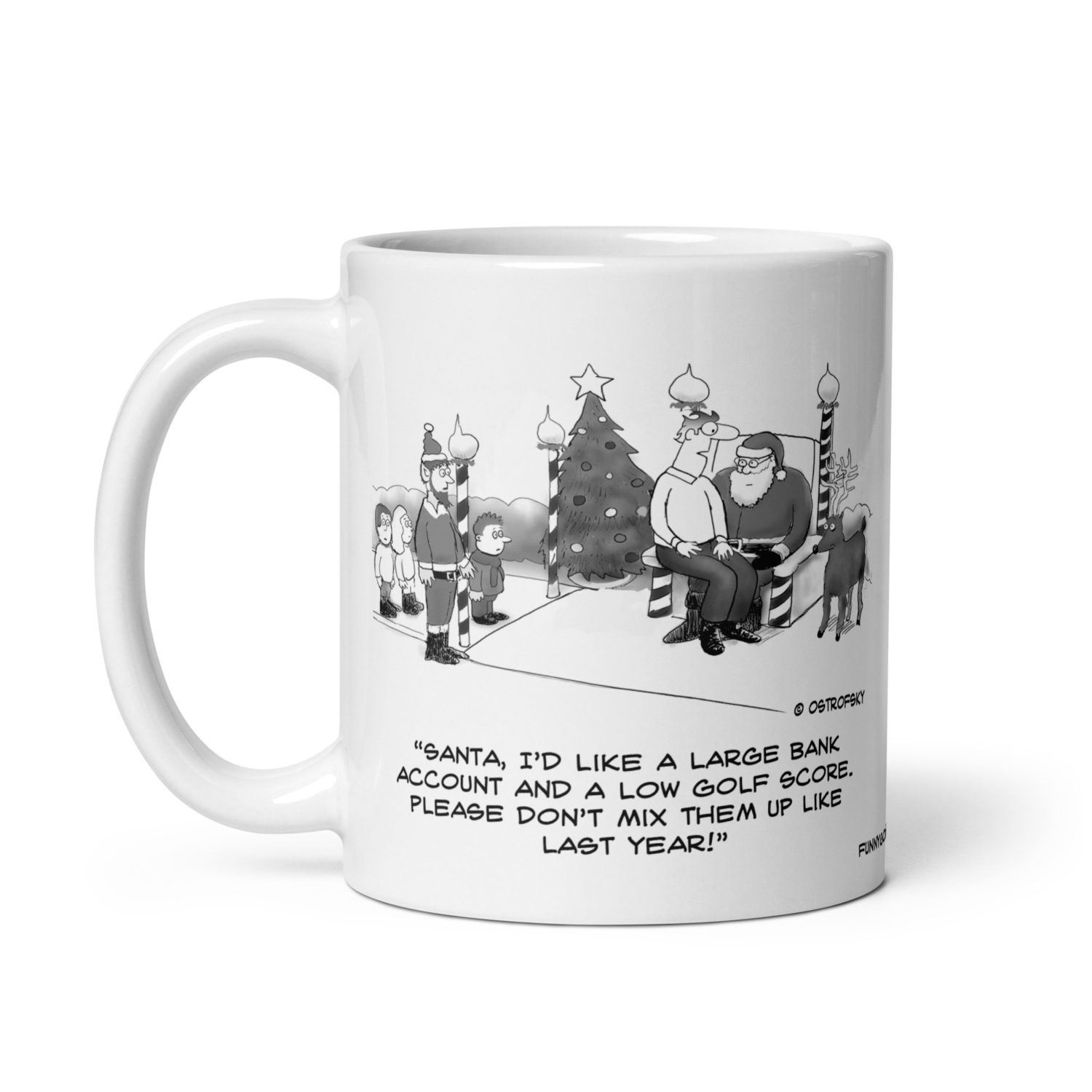 Dear Santa Golf Cartoon Coffee Mug - Image 4