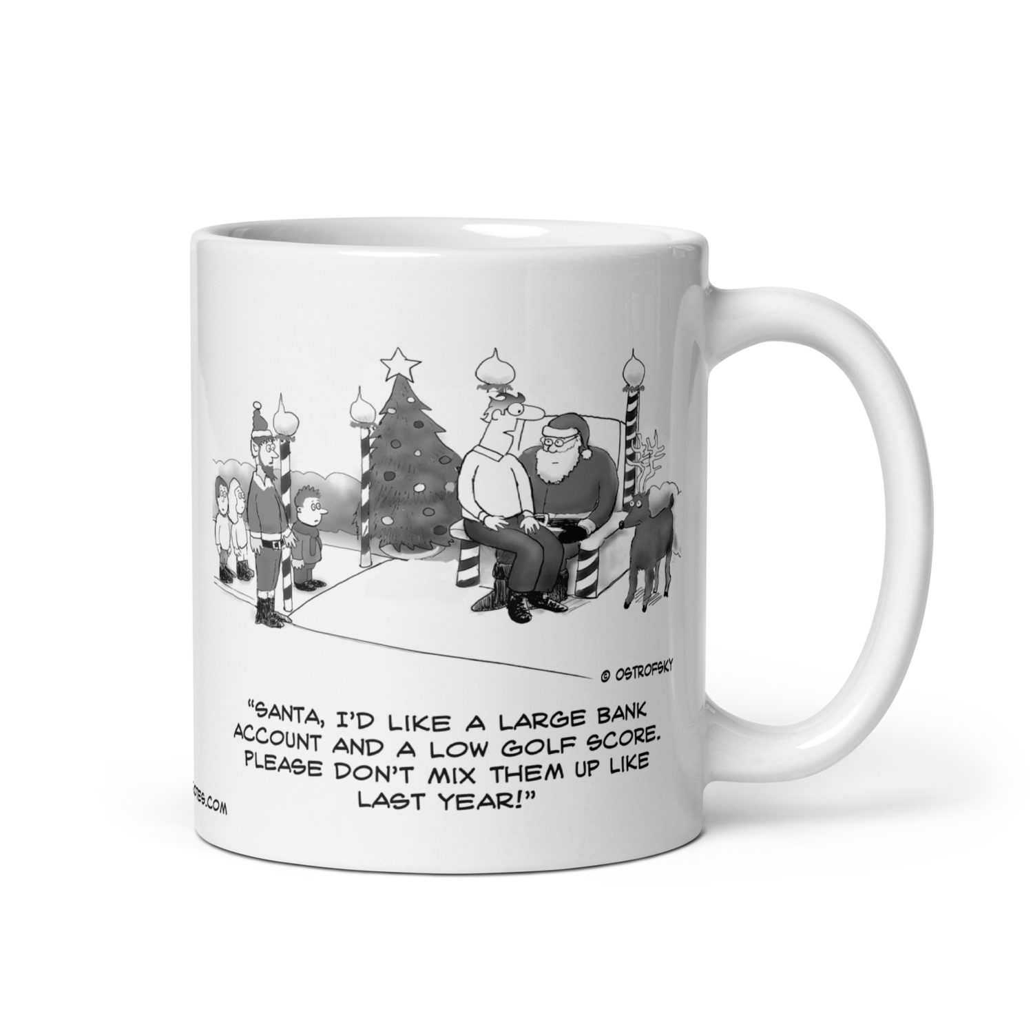 Dear Santa Golf Cartoon Coffee Mug - Image 6