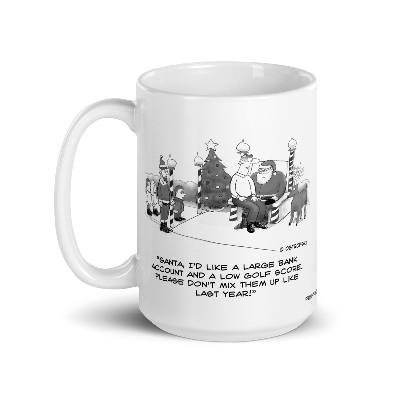 Dear Santa Golf Cartoon Coffee Mug - Image 7