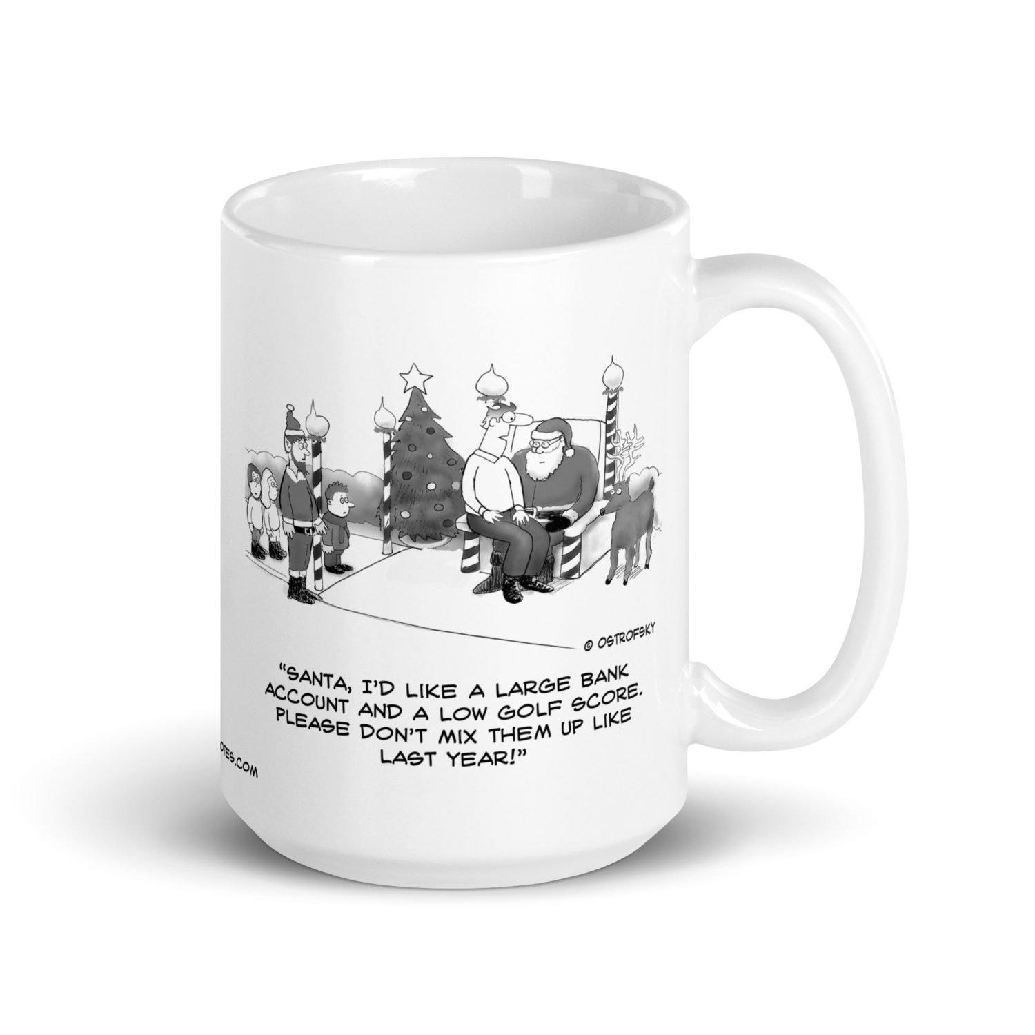 Dear Santa Golf Cartoon Coffee Mug - Image 9