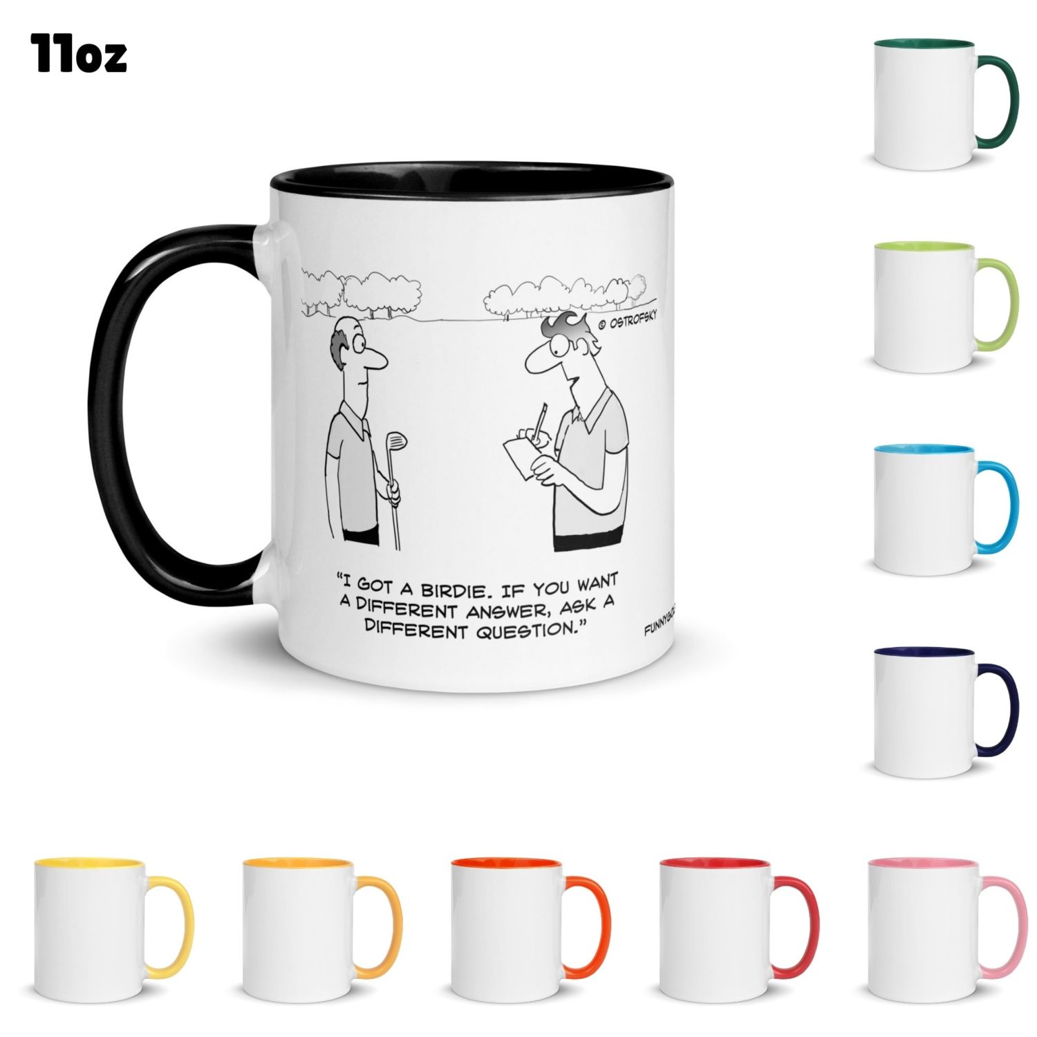 Funny Golf Quotes - Birdie Golf Cartoon 11oz Coffee Mug Color Options