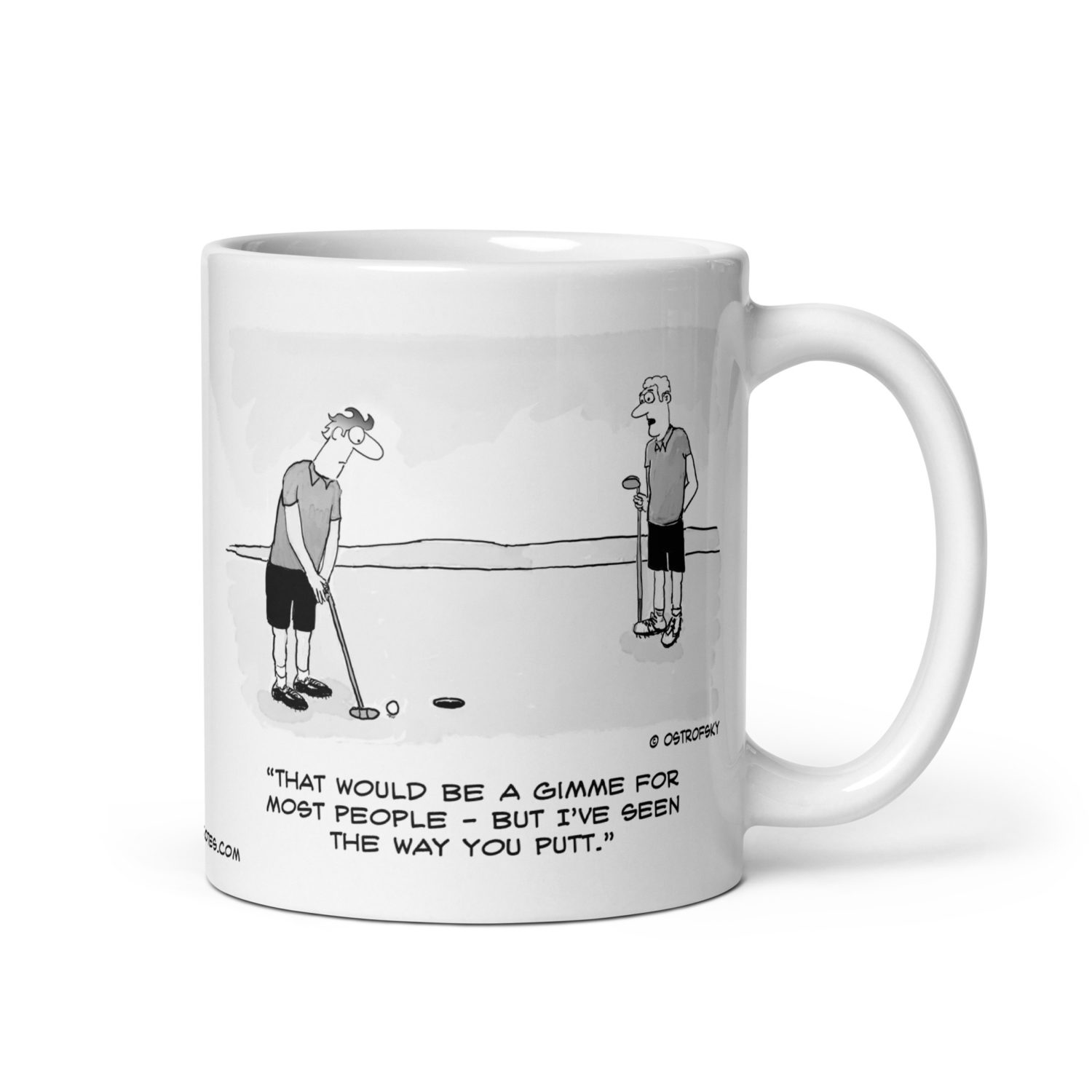 Gimme Putt Golf Cartoon Coffee Mug - Image 7