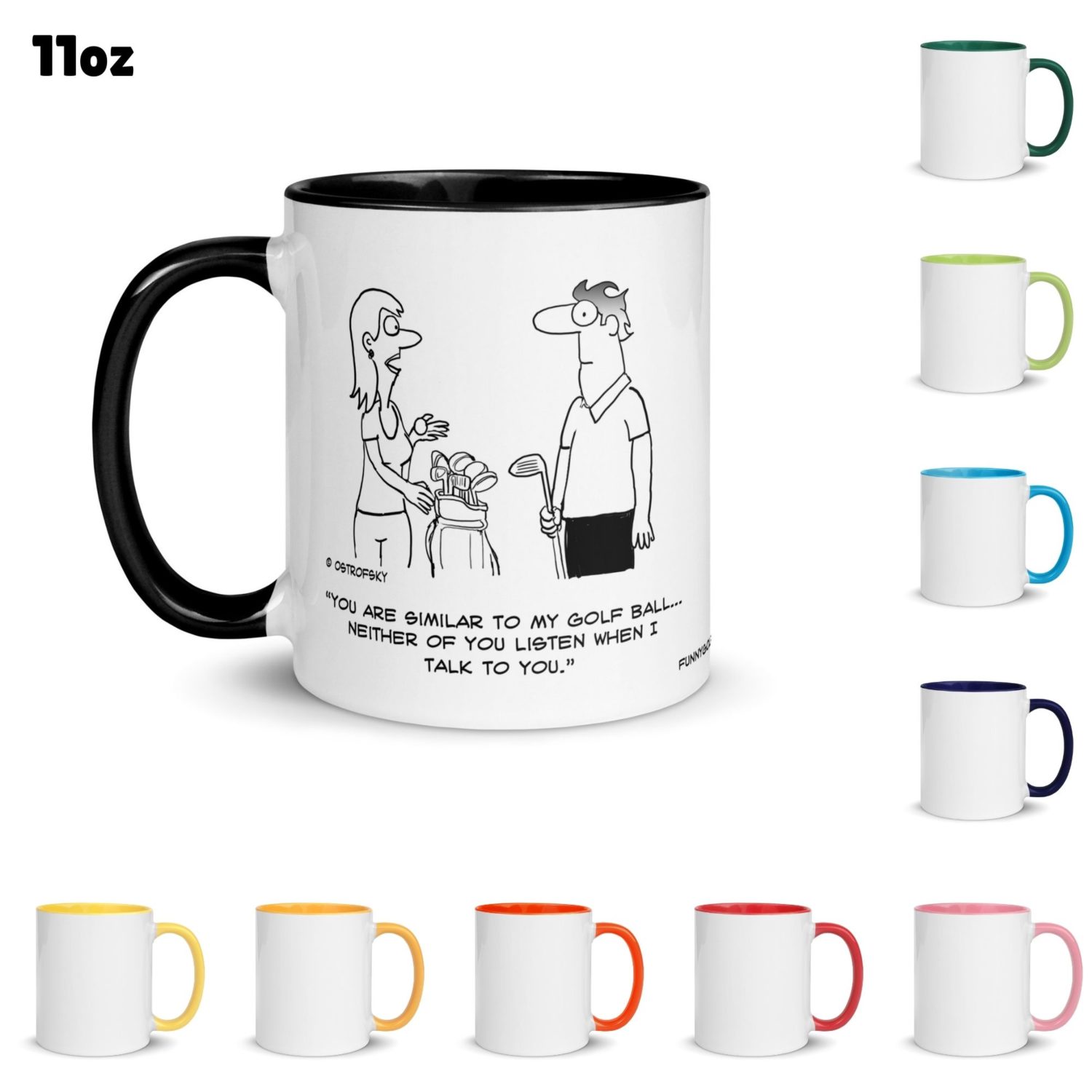 Funny Golf Quotes - Neither of You Listen Golf Cartoon 11oz Coffee Mug Color Options