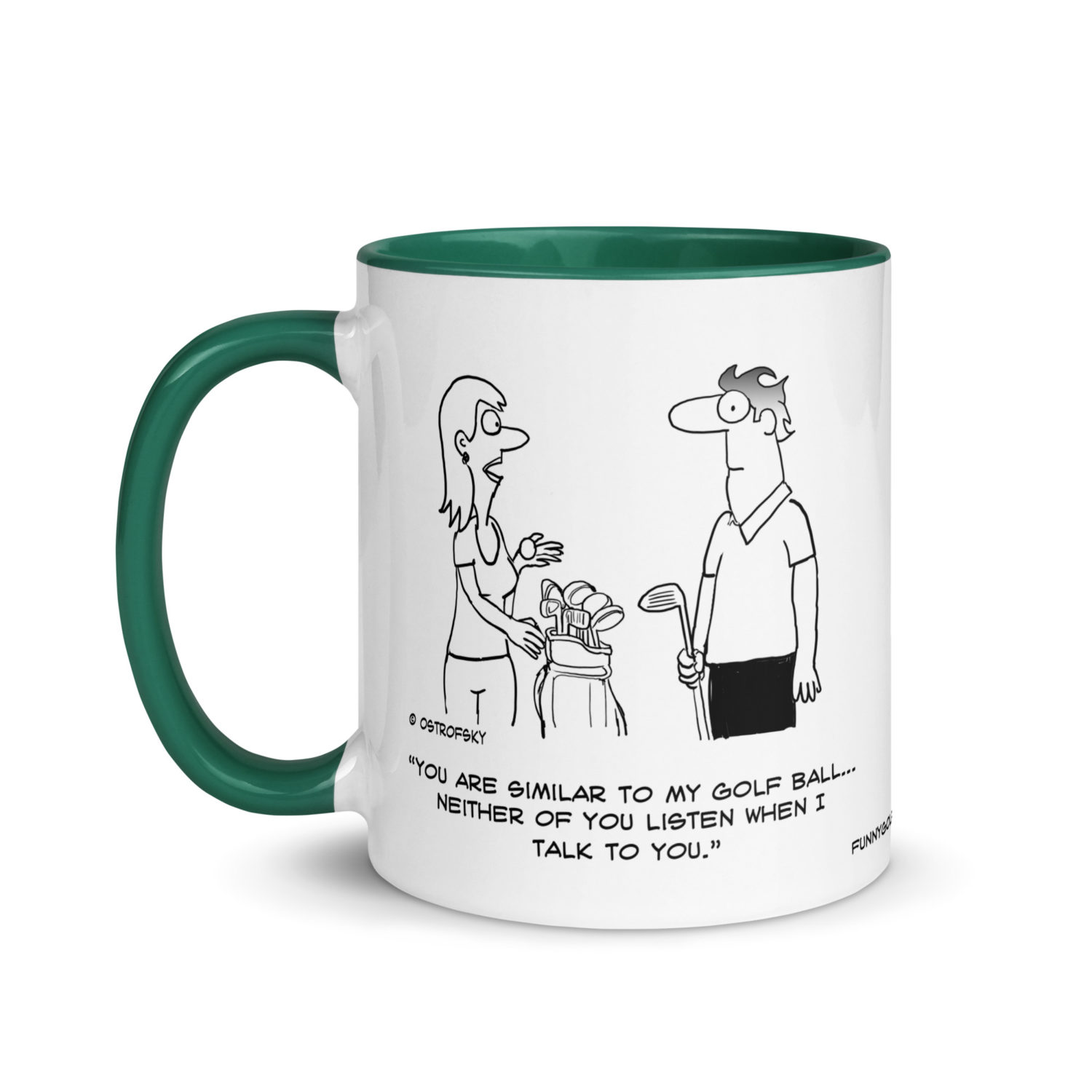 Never Listen Golf Cartoon Coffee Mug