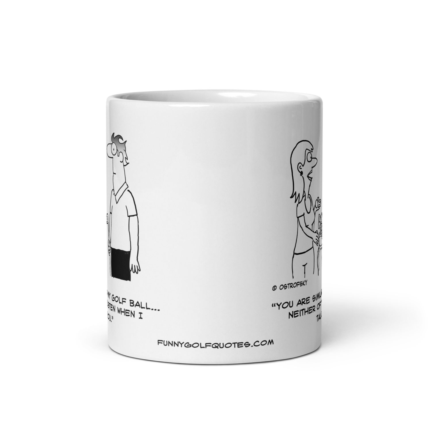 Never Listen Golf Cartoon Coffee Mug - Image 5