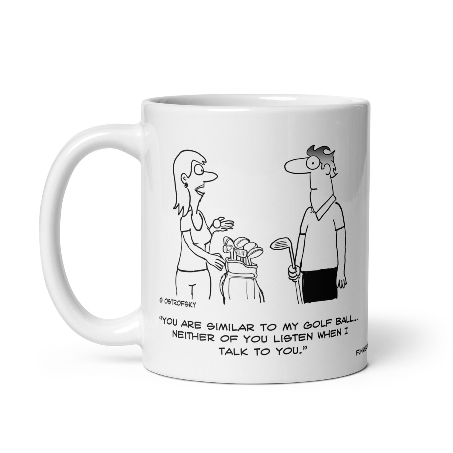 Never Listen Golf Cartoon Coffee Mug - Image 4