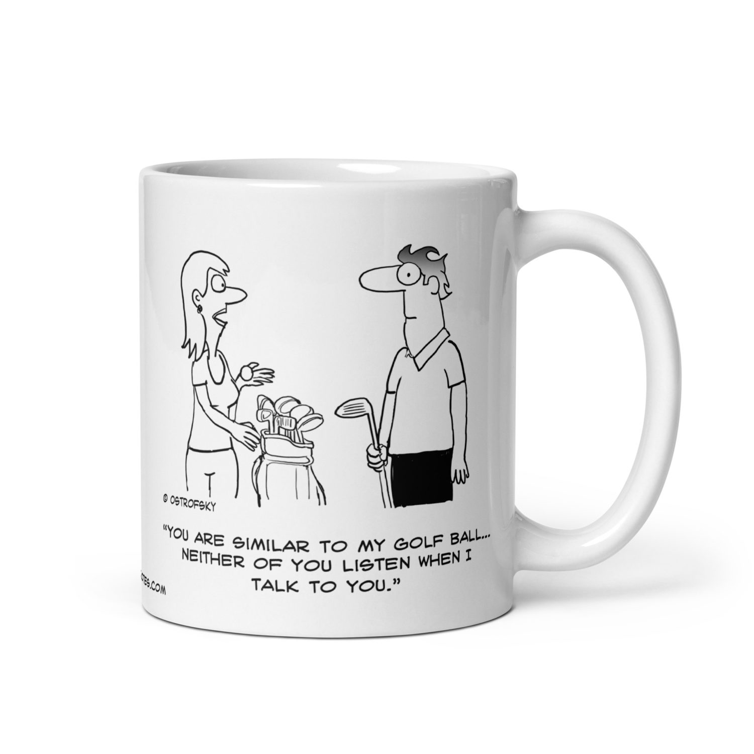 Never Listen Golf Cartoon Coffee Mug - Image 6