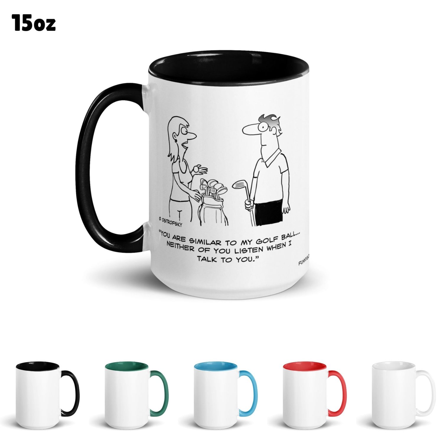 Funny Golf Quotes - Neither of You Listen Golf Cartoon 15oz Coffee Mug Color Options