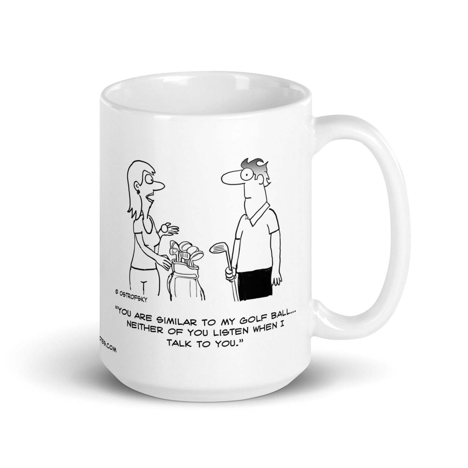 Never Listen Golf Cartoon Coffee Mug - Image 9