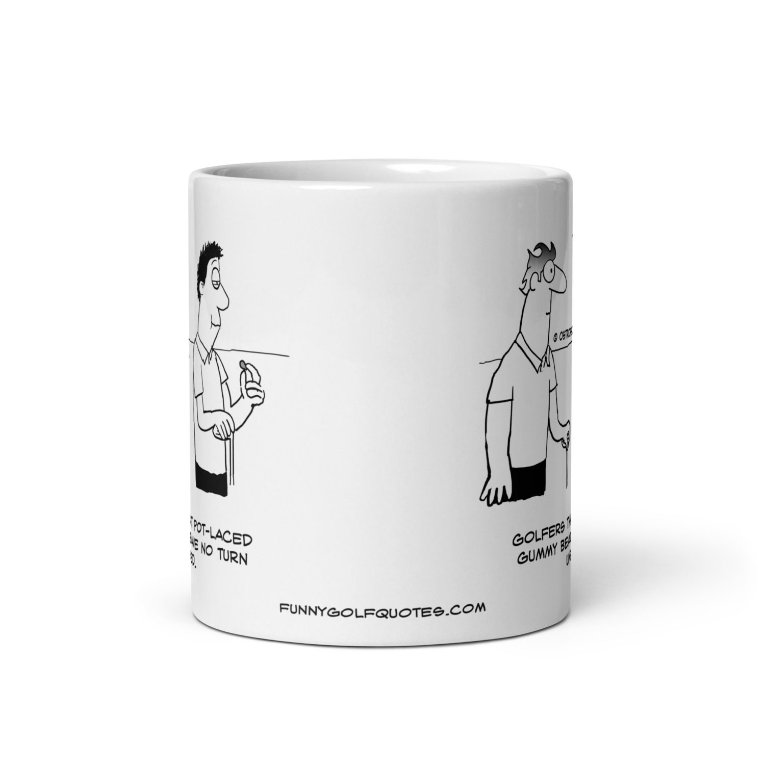 No Turn Unstoned Golf Cartoon Coffee Mug - Image 5